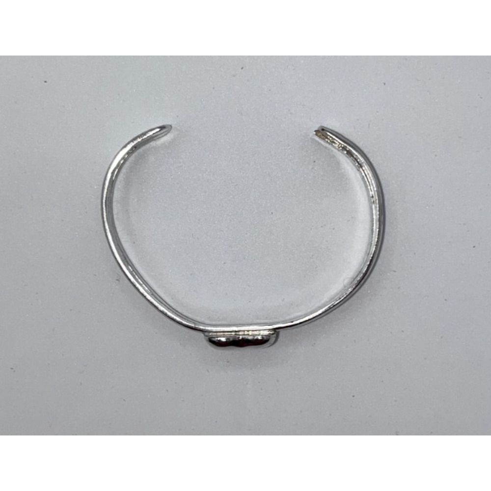 Vintage STERLING SILVER 925 Puffy Heart Love Gift Double Banded Cuff Bracelet - Picture 6 of 14